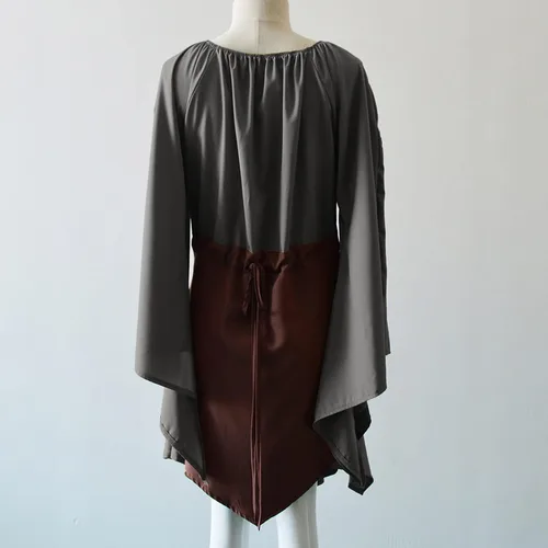 Vista 4 de Vestido gótico negro para mujer, vestido gótico para mujer, vestido Lolita, vestido retro de encaje estilo grunge, vestido punk de encaje