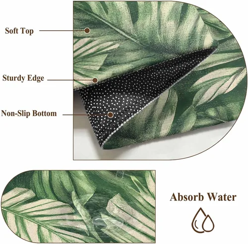 Vista 6 de 6x9 Area Rugs for Living Room, Tropical Leaves Non-Slip Area Rugs for Living Room Bedroom Entryway, Watercolor Retro Country Summer Leaf Washable