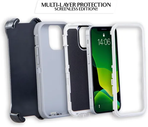 Vista 3 de Funda para iPhone 13 Mini (5.4 pulgadas) con 2 protectores de pantalla Resistente de cuerpo completo de grado militar protección contra caídas