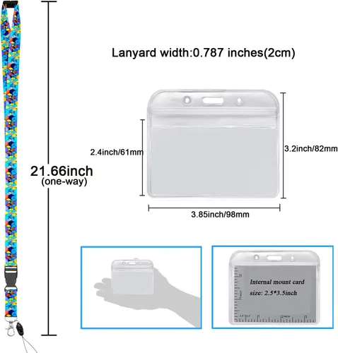 Vista 2 de YOUOWO Cordón para tarjetas de identificación y llaves para mujer