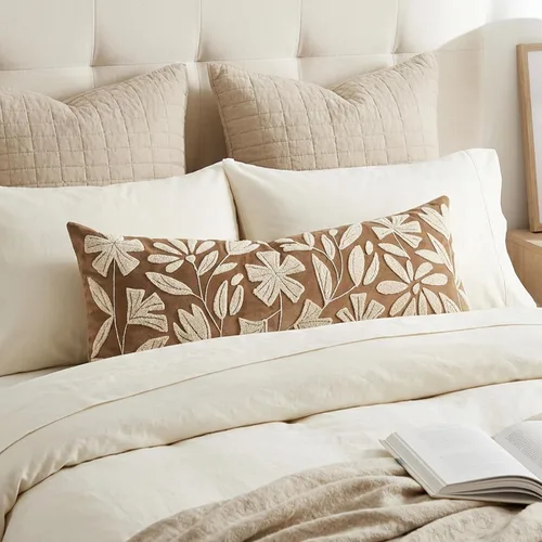 Vista 24 de BlissBlush - Funda de almohada lumbar decorativa de 12 x 20 pulgadas, funda de almohada de terciopelo beige neutro para sofá, sala de estar, cojín