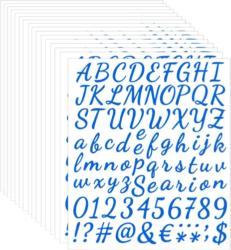 Vista 14 de ELANE 1296 piezas de 16 hojas de calcomanías de letras y números, calcomanías de letras impermeables para buzón, letras y números para fuera