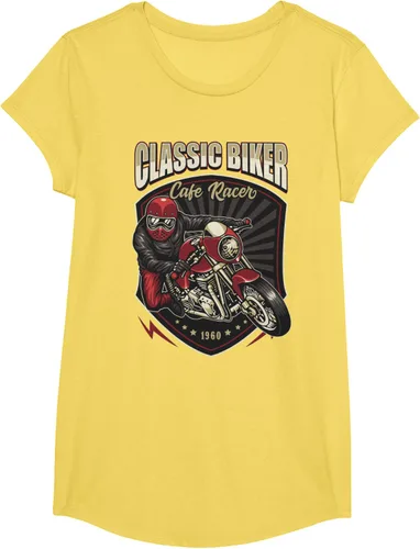 Vista 53 de Camiseta de motocicleta clásica Biker Cafe Racer para hombre, Negro, S