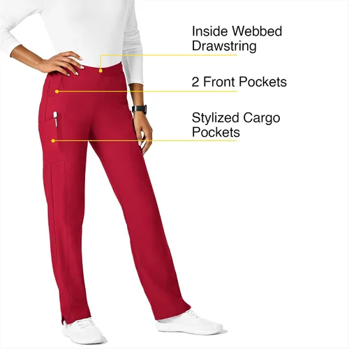 Vista 2 de WonderWink Pantalón cargo doble con frente plano para mujer