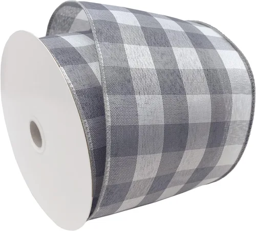 Vista 7 de Morex Ribbon Cinta de tafetán Cambridge con cable, 1.5 pulgadas por 10 yardas, gris, 7398.40/10-631