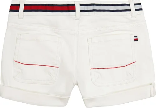 Vista 2 de Tommy Hilfiger Pantalones cortos de mezclilla elásticos con 5 bolsillos para niña