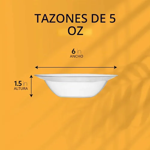 Vista 6 de Pack de 40 tazones desechables de helado y postre de plástico duro transparente de 5 onzas, de peso pesado y clase premium