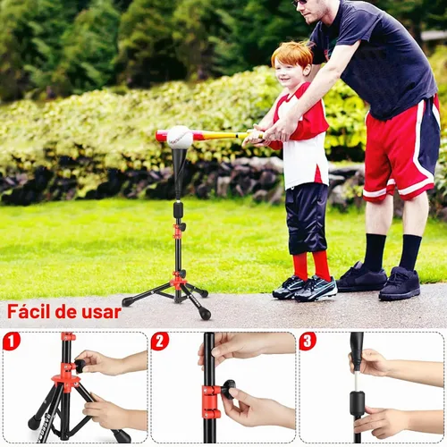 Vista 4 de BaseGoal Camiseta de Bateo de Béisbol para Niños, Tee de Bateo, Tee de Sóftbol, Tee de Bateo para Jóvenes, Tee de Teeball, Tee de Viaje, Altura