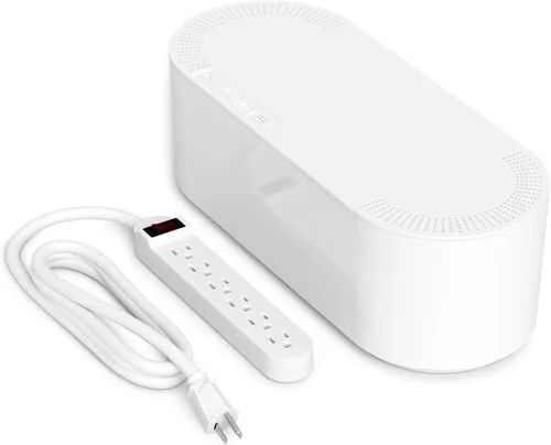 Vista 16 de D-Line Caja de gestión de cables, cubierta de regleta de alimentación, ocultador de toma de piso, organizador de cables de escritorio, ocultar