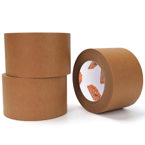 Vista 12 de TAPEBEAR Cinta de papel kraft ecológica, cinta de papel kraft biodegradable, cinta de embalaje writable reciclable, superficie sin revestimiento