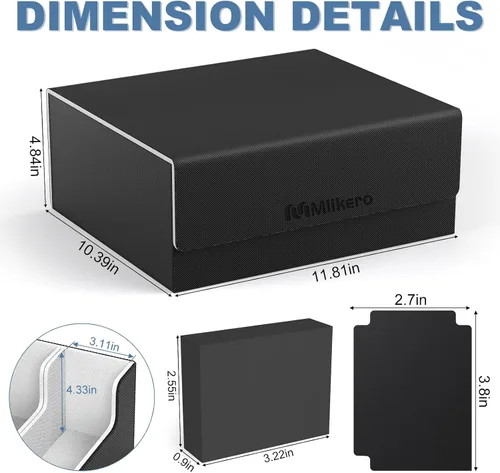 Vista 5 de Mlikero Caja de Cubierta de Cartas para Tarjetas Comerciales 1800+, Caja de Almacenamiento de Tarjetas Comerciales Compatible con Toploader