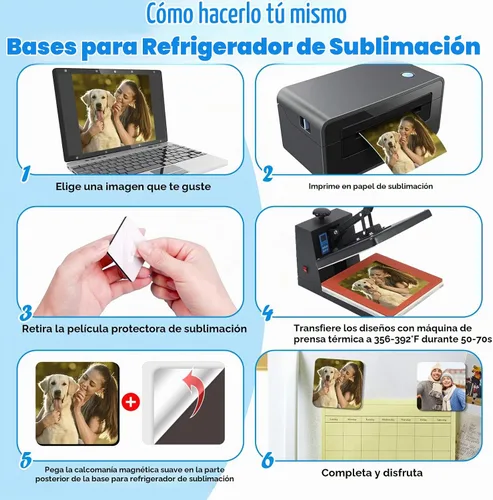 Vista 4 de Imanes de sublimación en blanco para nevera para el hogar, cocina, refrigerador, microondas, horno, decoración de puerta de pared u calendario