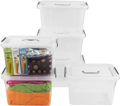 Vista 7 de Bringer Paquete de 6 cajas de almacenamiento de plástico transparente, caja de plástico, 10 L