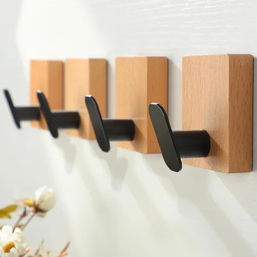Vista 27 de DELITON Ganchos adhesivos – Paquete de 4 ganchos de pared para toallas/abrigos, para baño o cocina (negro mate, acero inoxidable)