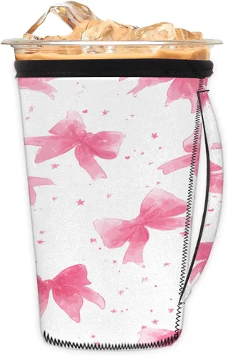 Vista 16 de Funda aislante reutilizable de neopreno con piel de camuflaje del ejército para bebidas, con asa, para la mayoría de cafés o bebidas heladas, 16-18