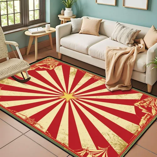 Vista 9 de Póster vintage de circo horizontal vintage para tu publicidad, alfombra de patio al aire libre, alfombra de juego, alfombra moderna antideslizante