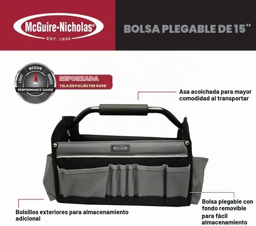 Vista 2 de McGuire-Nicholas 22015 - Bolso plegable de 15 pulgadas