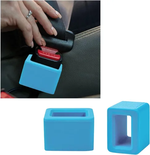 Vista 13 de Augeny 2 unidades de soporte para hebilla de cinturón de seguridad, refuerzo de hebilla de cinturón de seguridad trasera de silicona para automóvil