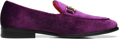 Vista 2 de Mocasines de terciopelo para hombre, zapatos de fiesta de boda de moda