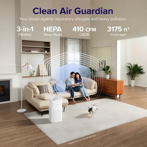Vista 3 de LEVOIT Purificadores de aire para el hogar y el dormitorio con WiFi inteligente, filtro HEPA, control Alexa