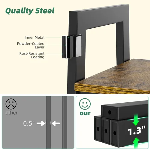Vista 5 de Simple Trending - Soporte de metal alto de 4 niveles con luz de crecimiento, estante de escalera resistente para plantas de interior, soporte