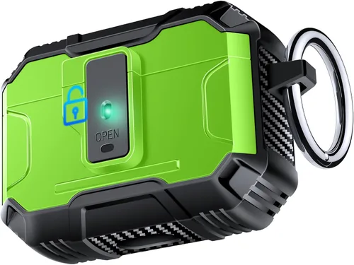 Vista 34 de Amoured AutoPOP - Funda para AirPods Pro de 1ª generación con cerradura y llavero, protección resistente de 360° y mecanismo de apertura de 1 clic