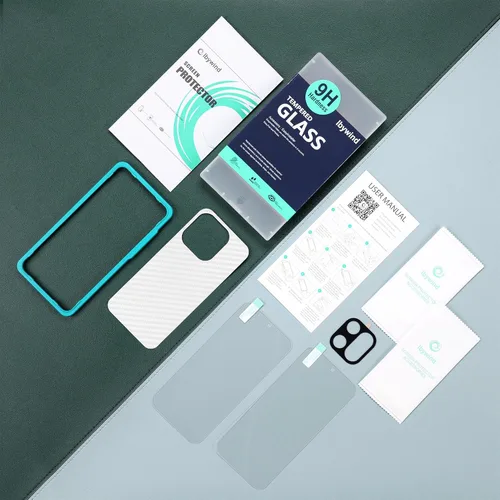 Vista 8 de Ibywind Protector de pantalla para OnePlus 15 5G, 2 unidades, vidrio templado de dureza 9H y protector de lente de cámara, con marco de alineación