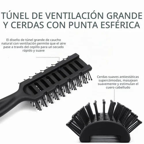 Vista 2 de Baasha Cepillo para el cabello, cepillo ventilado para secar con soplado, cepillo de pelo corto para hombre con cerdas con punta de bola, mejor
