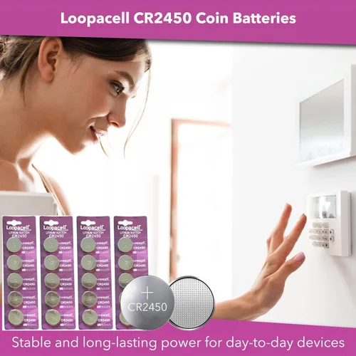 Vista 2 de LOOPACELL CR2450 - Batería de litio de 3 V (paquete de 20) - Baterías de celda de moneda de alta capacidad