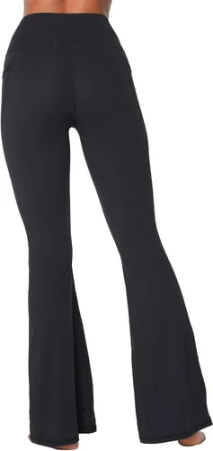 Vista 3 de Sunzel Leggings acampanados, pantalones deportivos y cruzados para yoga, con control de abdomen, cintura alta y piernas anchas