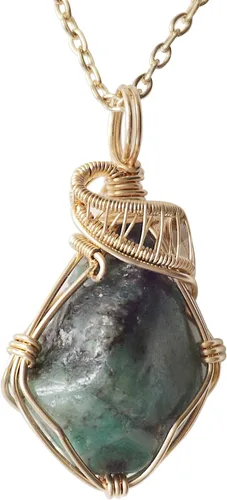 Vista 9 de Designs by Nature Gems – Collar con colgante, cadena chapada en oro de 18 pulgadas de 14 quilates