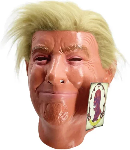Vista 4 de HENGYUTOYMASK Máscara realista de Donald Trump, máscara de látex de celebridad, disfraz de Halloween, fiesta de cosplay, vestido elegante