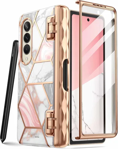 Vista 7 de i-Blason Cosmo Series - Funda para Samsung Galaxy Z Fold 4 con soporte para bolígrafo (2022), elegante funda protectora Fold 4 con protector