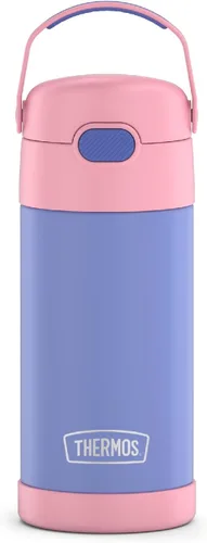 Vista 27 de THERMOS FUNTAINER - Botella de agua con pajilla, 12 onzas, botella de agua de acero inoxidable aislada al vacío para niños con tapa, color negro
