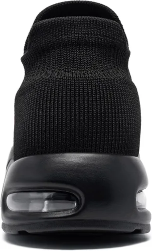 Vista 4 de LARNMERN Zapatos deportivos de punta de acero para mujer, zapatos de trabajo con puntera de seguridad, con amortiguación de aire, zapatos casuales