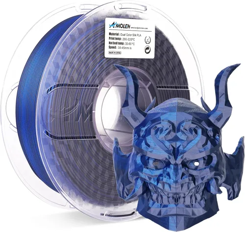 Vista 31 de AMOLEN Filamento PLA de Seda para Impresora 3D, Filamento PLA Kingfisher Rainbow Multicolor Brillante 1.75mm, Filamento de Impresión 3D PLA