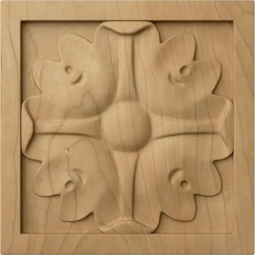 Vista 16 de Ekena Millwork ROS03X03X00EDAL Roseta cuadrada pequeña de Edimburgo, 3 pulgadas de ancho x 3 pulgadas de alto x 5/8 pulgadas de largo, aliso