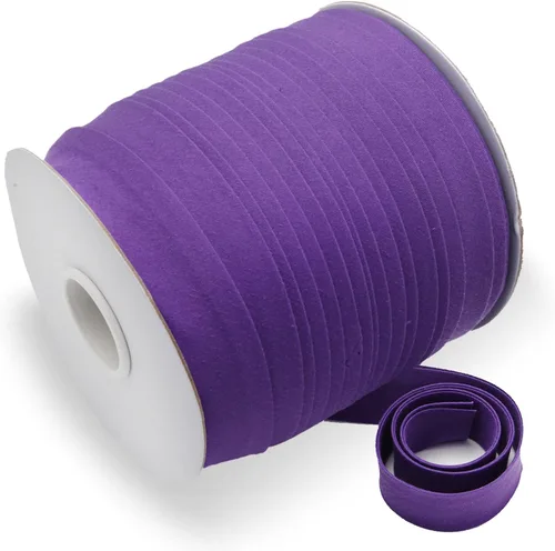 Vista 18 de Cinta al bies de doble pliegue de 1/2 pulgada, cinta al bies de doble pliegue de 55 yardas, carrete continuo a granel para coser ropa, acolchado