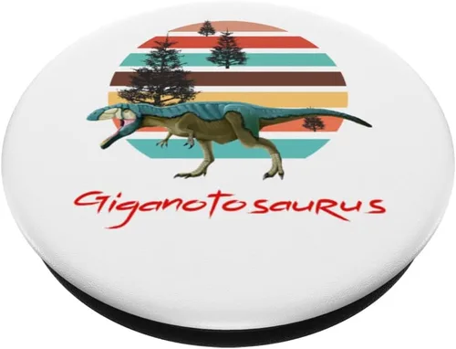 Vista 2 de Giganotosaurus Retro T rex prehistoric dinosaur Father's day PopSockets Swappable PopGrip