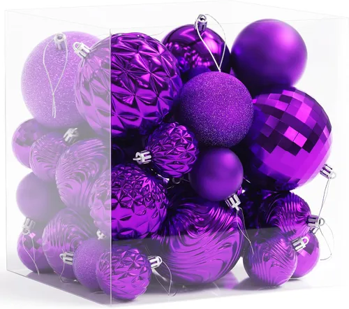 Vista 12 de Christmas Tree Ornaments - 36 PCS Shatterproof Christmas Ball Ornaments Set for Holiday, Wreath & Party Decorations (Multi-Size, Red, Gold)