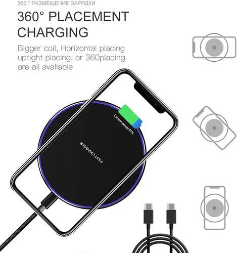 Vista 4 de Almohadilla de carga inalámbrica rápida de 20 W, estación de carga inalámbrica para teléfono compatible con iPhone 17