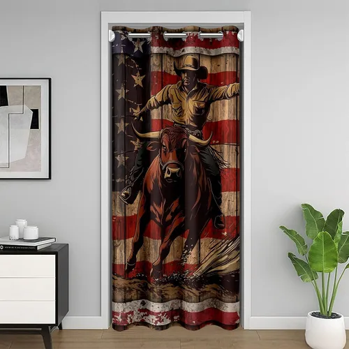 Vista 14 de Manfei Bonita cortina de puerta de gato negro Kawaii para puerta de armario, cortinas opacas con temática de animales estrellados, cortina opaca