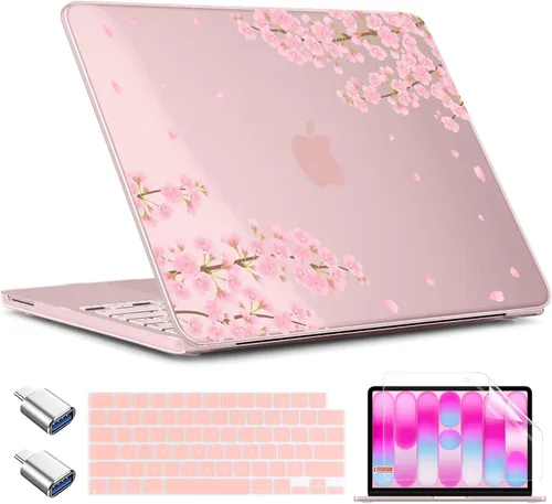 Vista 45 de TWOLSKOO Funda para MacBook Neo de 13 pulgadas 2026 A3404 A18 Pro Chip, funda rígida de plástico con adaptador tipo C, 2 fundas para cámara web