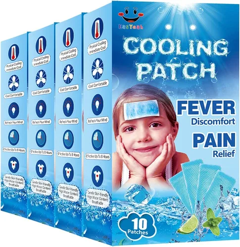 Vista 7 de EasYeah Kids - Parches refrescantes para aliviar la fiebre y aliviar el dolor, alivio de la fiebre, aliviar el dolor de cabeza, paquete de 10