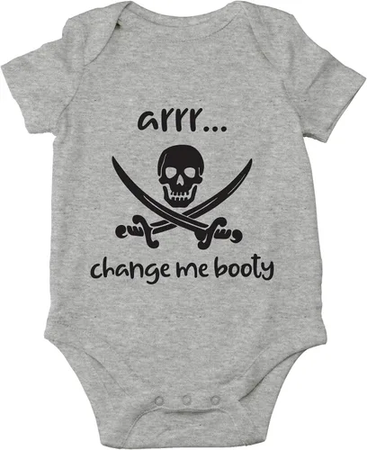 Vista 5 de AW Fashions Arrr Change Me Booty - Body divertido y adorable para recién nacido, ropa de bebé a la moda