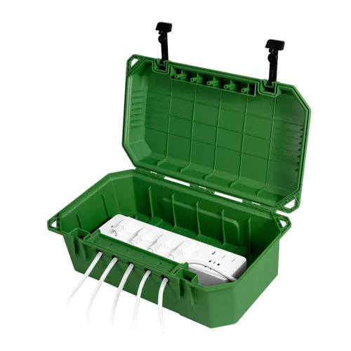 Vista 10 de WELKIN Caja Eléctrica Resistente para Exteriores (15.3 * 8.9 * 5.4 pulgadas), Cubierta de Cable de Extensión Impermeable Resistente a la Intemperie