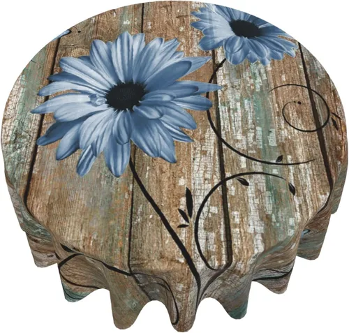 Vista 68 de Giwawa Mantel de Mesa Redondo con Bandera de EE. UU., Mantel Americano con Estrellas, Mariposas, Círculo, 152 cm. Mantel del 4 de julio, Día
