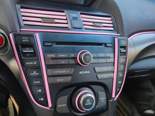 Vista 5 de Shine & Bright Auto Tira Decorativa de Moldura Rosa Suave para Auto Moto Autoadhesiva para Exterior e Interior Universal Salpicadero Parachoques