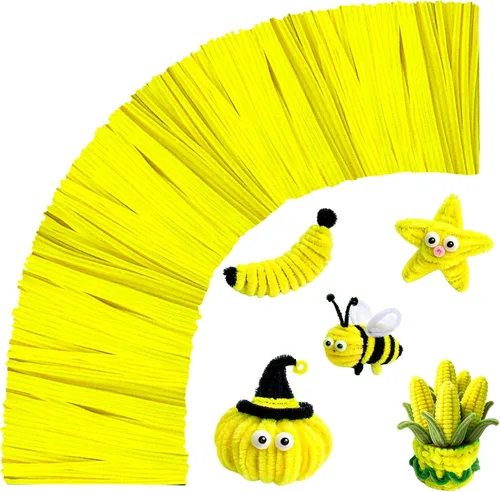 Vista 25 de Limpiadores de tubos negros para manualidades, 200 unidades de varillas de chenilla, suministros para manualidades, manualidades de Halloween