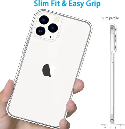 Vista 5 de JJGoo Compatible con iPhone 14 Pro, transparente, suave, a prueba de golpes, delgada, delgada, funda protectora transparente para teléfono